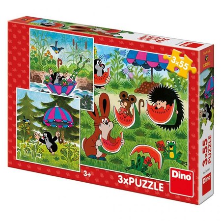 Dino puzzle Krteek a paraplko 3x55D