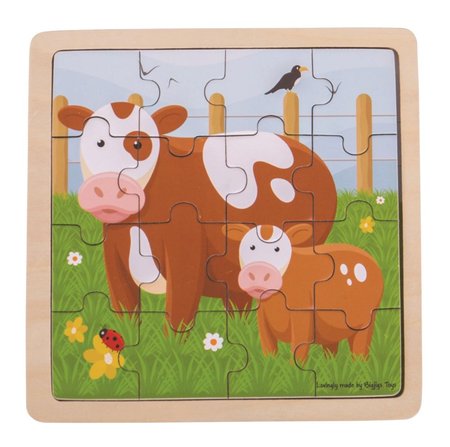 Bigjigs Toys puzzle - Kravika s teltkem