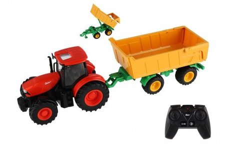 Traktor Zetor RC s valnkem plast 42cm 2,4GHz dobjec pack + baterie se zvukem v krabici